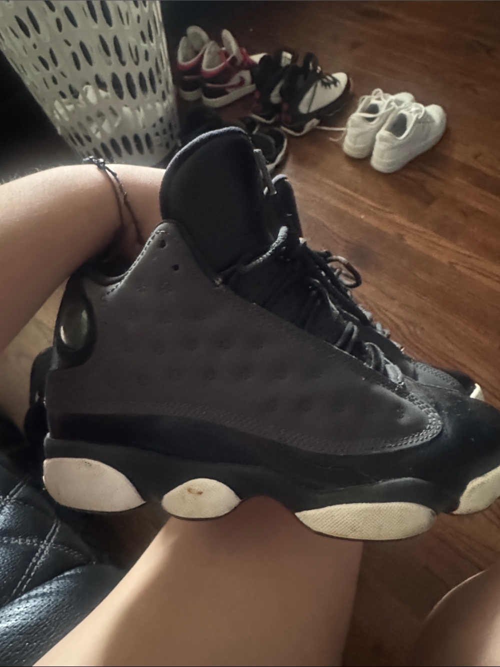 Jordan Kids Black and Gray High-Top Sneakers
